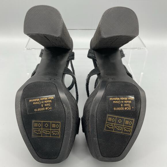 NEW Journee Collection Women’s Sienne Block Heel Sandals Black Size 8 - Picture 8 of 10